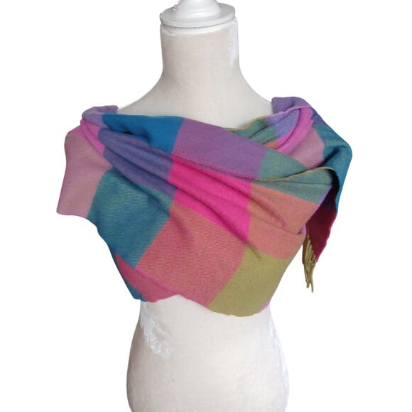 Made in England 100% Cashmere buffalo check plaid - Picture 4 of 5